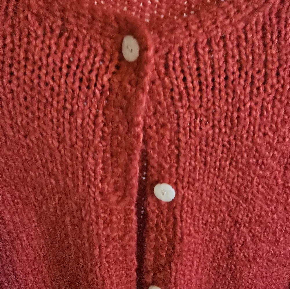 Red Cardigan Sweater - Picture 4 of 4
